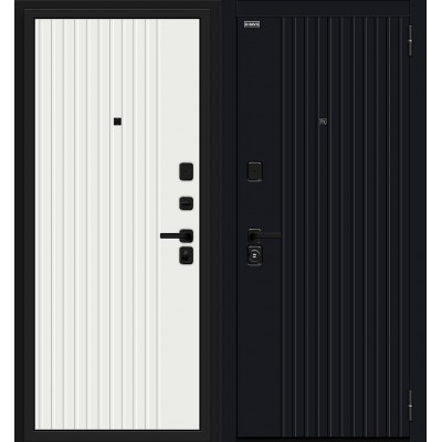 Дверь входная BRAVO  Граффити-32/32 Total Black/Super White