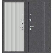 Дверь входная BRAVO Тайга-9 Вертикаль Антик Серебряный/Серый