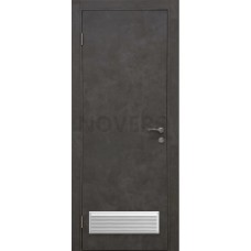 Дверь пластиковая Капель (Kapelli Classic) черный бетон с вентиляционной решеткой
