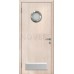 Дверь пластиковая Капель (Kapelli Classic) беленый дуб с иллюминатором и вентиляционной решеткой