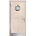 Дверь пластиковая Капель (Kapelli Classic) беленый дуб с иллюминатором и отбойной пластиной