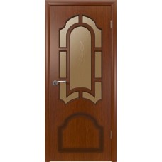 Дверь шпон Владимирские двери Кристалл ДО Красное дерево