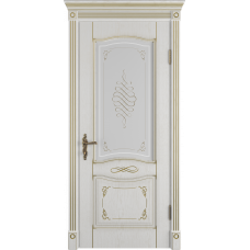 Владимирская дверь ВФД Classic Art Vesta Bianco Classic с золотой патиной стекло сатин. белое