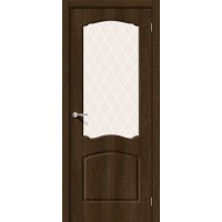 Межкомнатная дверь BRAVO (Браво) Альфа 2 Dark Barnwood со стеклом White Сrystal
