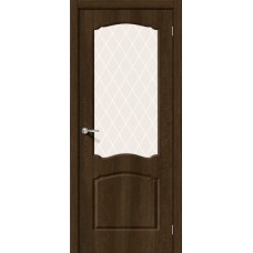 Дверь BRAVO (Браво) Альфа 2 Dark Barnwood со стеклом White Сrystal