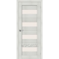 Дверь экошпон BRAVO el"PORTA (ЭльПорте) Порта-23 ДО Bianco Veralinga со стеклом Magic Fog