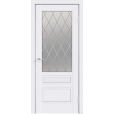 Дверь эмаль Velldoris Scandi 3V Белый RAL 9003 со стеклом Ромб светлый