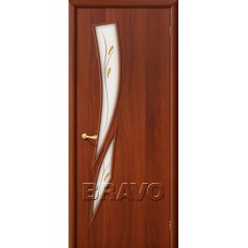 Межкомнатная дверь ламинированная BRAVO (Браво) 8Ф ДО Л-11 Итальянский орех со стеклом художественным