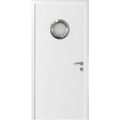 Дверь пластиковая Капель (Kapelli Classic) белый с иллюминатором