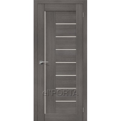 Дверь экошпон BRAVO el'PORTA Порта-29 ДО Grey Veralinga со стеклом Magic Fog 