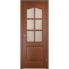 Дверь ламинированная Verda (Верда) Классика 2 ДО Итальянский орех со стеклом Глория