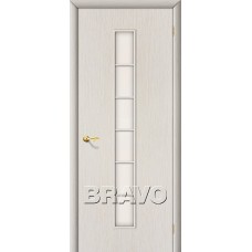 Межкомнатная дверь ламинированная BRAVO (Браво) 2C ДО Л-21 Беленый дуб со стеклом Сатинато