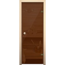 Дверь стеклянная BRAVO (Браво) Кноб Е Бронза тонированное в комплекте с коробкой, деревянной ручкой, петлями
