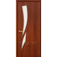 Межкомнатная дверь ламинированная BRAVO (Браво) 8C ДО Л-11 Итальянский орех со стеклом Сатинато