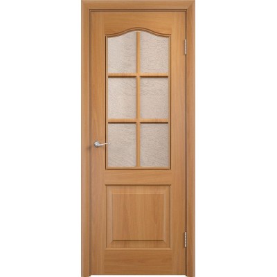 Дверь ламинированная Verda Классика 2 ДО Миланский орех со стеклом Глория