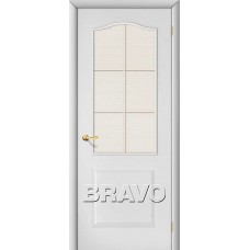 Межкомнатная дверь ламинированная BRAVO (Браво) Палитра ДО Л-23 Белый со стеклом Хрусталик