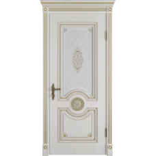 Владимирская дверь ВФД Classic Art Greta Bianco Classic с золотой патиной стекло сатин. белое
