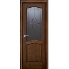 Белорусская дверь массив ольхи Юркас Лео ДО Античный орех