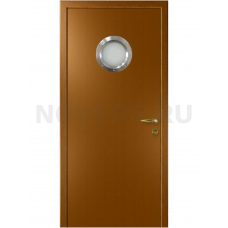 Дверь пластиковая Капель (Kapelli Classic) дуб золотой с иллюминатором