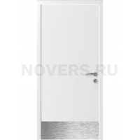 Влагостойкая дверь пластиковая Капель (Kapelli Classic ПВХ) белый с отбойной пластиной