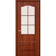 Межкомнатная дверь ламинированная BRAVO (Браво) Палитра ДО Л-11 Итальянский орех со стеклом Хрусталик