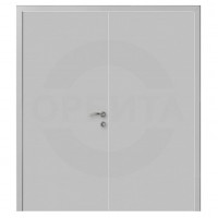 Дверь пластиковая Капель (Kapelli Classic) серый RAL 7035 двустворчатая