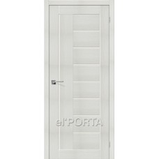 Дверь экошпон BRAVO el"PORTA (ЭльПорте) Порта-29 ДО Bianco Veralinga со стеклом Magic Fog