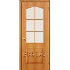 Межкомнатная дверь ламинированная BRAVO (Браво) Палитра ДО Л-12 Миланский орех со стеклом Хрусталик